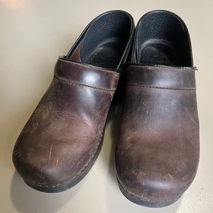 Brown Leather Dansko Clogs